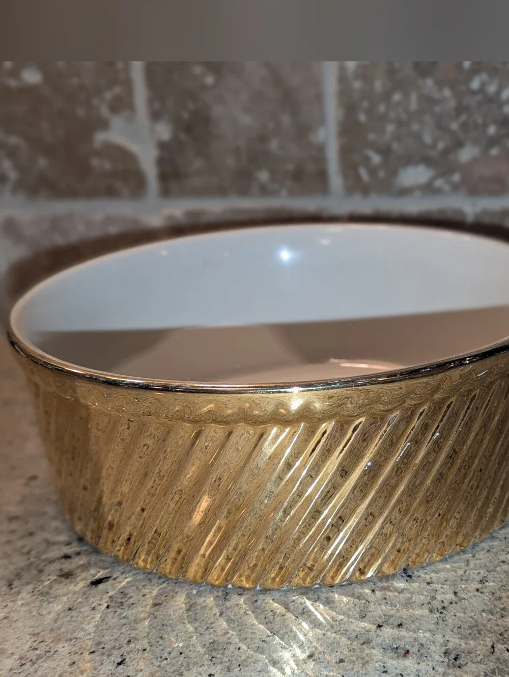 Vintage Hall China “Golden Glo” #506 Soufflé/Casserole Serving Bowl